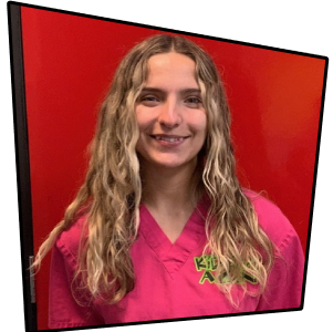 Brandy, lead dental assistant smiling