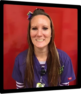 Brandy, lead dental assistant smiling